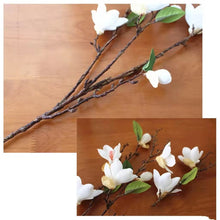 Load image into Gallery viewer, Magnolia 10 Heads Artificial Silk Flower Stem White MAGNOLIA005
