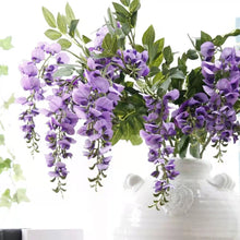 Load image into Gallery viewer, Wisteria Artificial Silk Flower Stem Purple WISTERIA004
