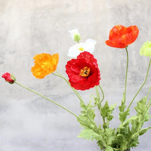 Load image into Gallery viewer, Poppy 105CM Artificial Silk Flowers Stem Orange-yellow 002
