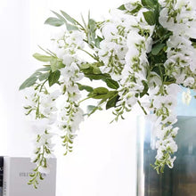 Load image into Gallery viewer, Wisteria Artificial Silk Flower Stem White WISTERIA003
