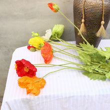 Load image into Gallery viewer, Poppy 105CM Artificial Silk Flowers Stem Orange-yellow 002
