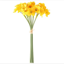 Load image into Gallery viewer, Narcissus Daffodils Artificial Silk Flower Bunch Yellow NARCI002
