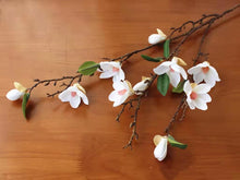 Load image into Gallery viewer, Magnolia 10 Heads Artificial Silk Flower Stem White MAGNOLIA005
