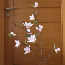 Load image into Gallery viewer, Magnolia 10 Heads Artificial Silk Flower Stem Pink MAGNOLIA006
