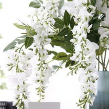 Load image into Gallery viewer, Wisteria Artificial Silk Flower Stem White WISTERIA003
