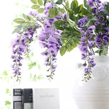 Load image into Gallery viewer, Wisteria Artificial Silk Flower Stem Purple WISTERIA004
