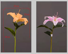 Load image into Gallery viewer, Lily Artificial Silk 3D Real Touch Flower 38cm Stem Yellow  LILY002
